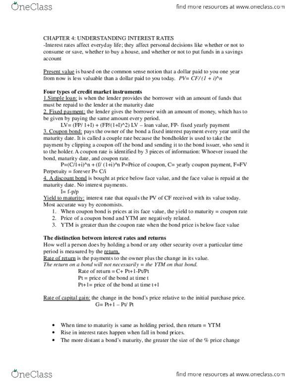 ECN 506 Lecture Notes - Lecture 4: Savings Account, Real Interest Rate, Zero-Coupon Bond thumbnail