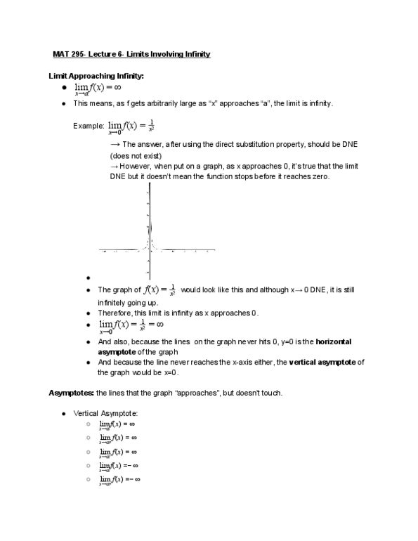 MAT 295 Lecture Notes - Lecture 6: Asymptote thumbnail
