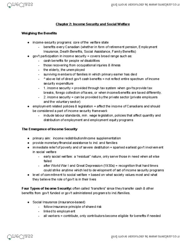 SOCWK120R Lecture Notes - Lecture 2: Unemployment Benefits, Voluntary Sector, Forego thumbnail