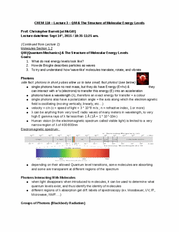 CHEM 110 Lecture Notes - Lecture 3: Femtosecond, Electromagnetic Spectrum, Harold Eugene Edgerton thumbnail