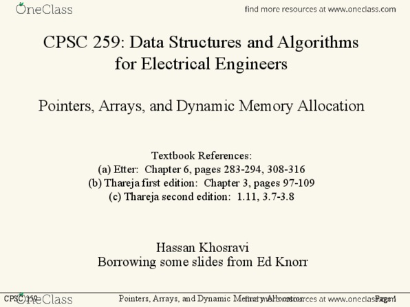 CPSC 259 Lecture Notes - Lecture 2: Dangling Pointer, Compile Time, Page 44 thumbnail