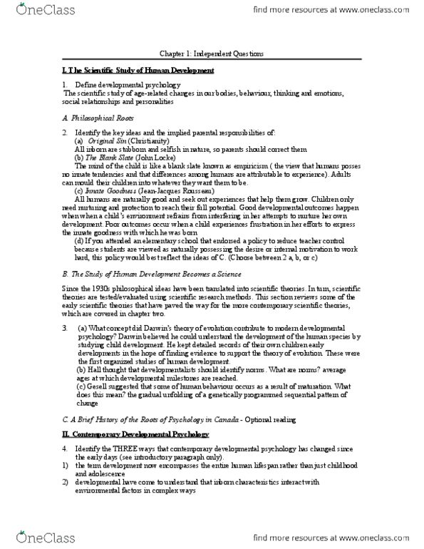 FMST 210 Lecture Notes - Lecture 2: The Blank Slate, Tabula Rasa, Developmental Psychology thumbnail