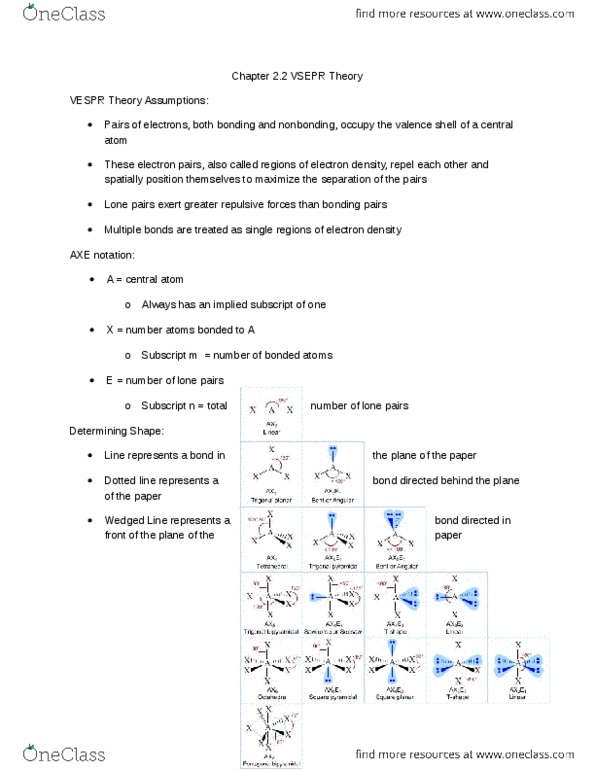 Chemistry 1301A/B Chapter 2.2: Chapter 2.2 VSEPR Theory thumbnail