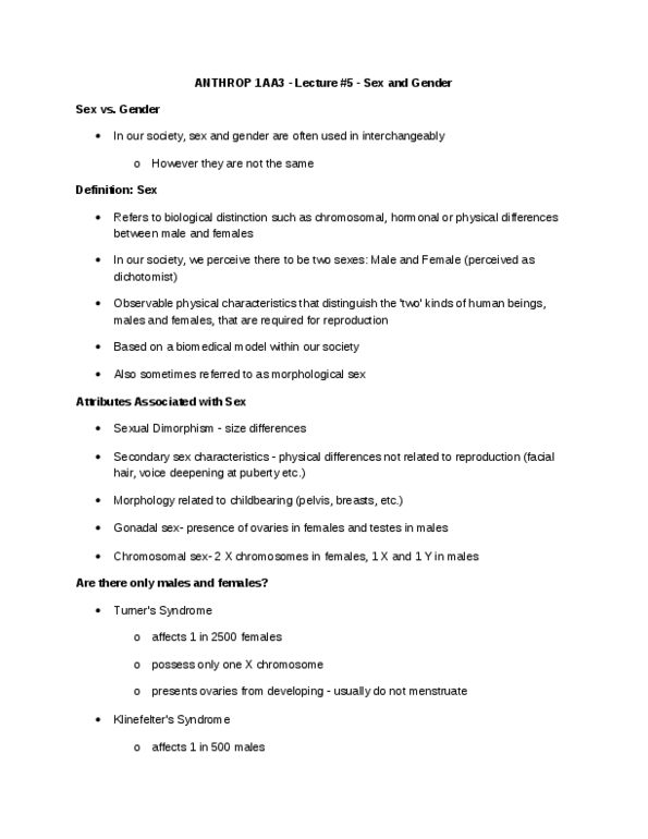 ANTHROP 1AA3 Lecture Notes - Lecture 5: Arapesh Languages, Body Language, Margaret Mead thumbnail