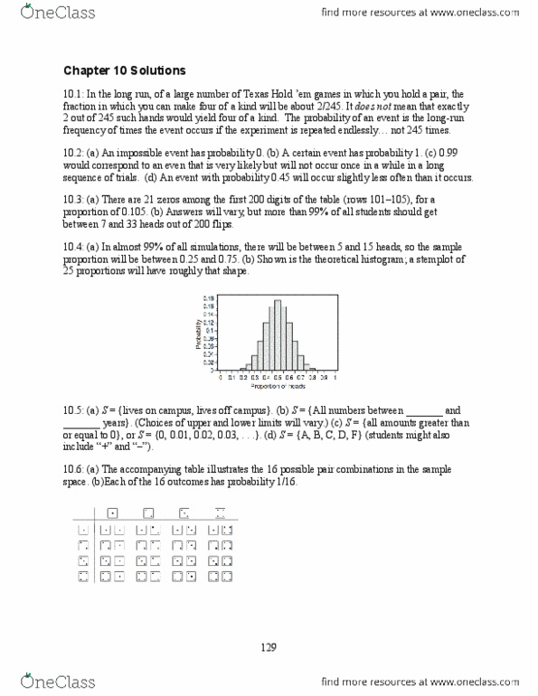 Statistical Sciences 1024A/B Chapter Notes - Chapter 10: Sample Space, 5,6,7,8, Liquid Oxygen thumbnail
