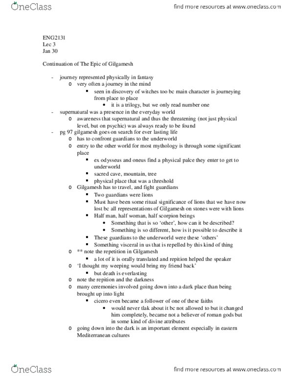 ENG 2131 Lecture Notes - Lecture 3: Anthropocentrism, Hobbit thumbnail