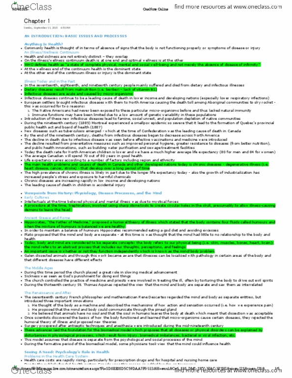 PSY333H1 Lecture Notes - Lecture 1: Pineal Gland, Sewage Treatment, Antiseptic thumbnail