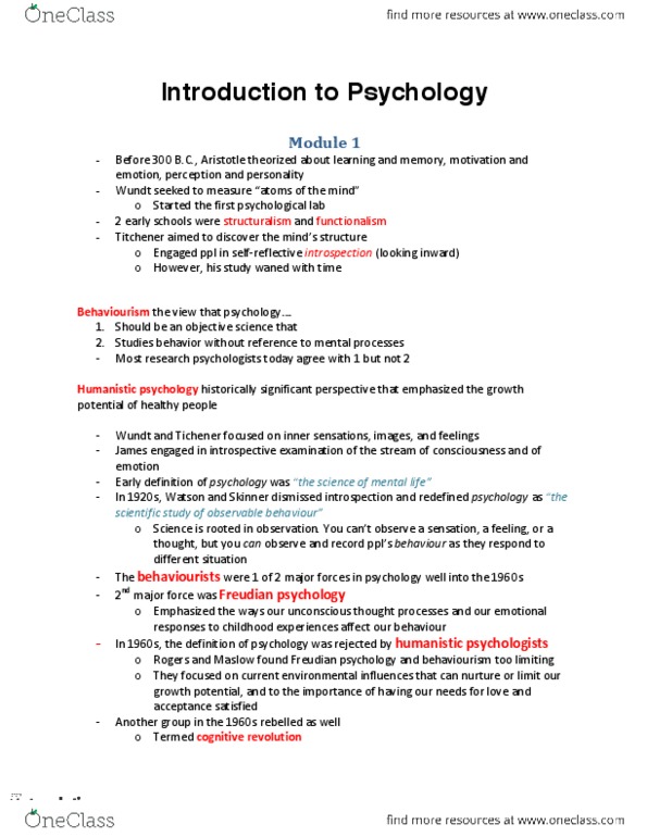 PSY 102 Chapter 1-54: Psychology-Textbook-Notes thumbnail