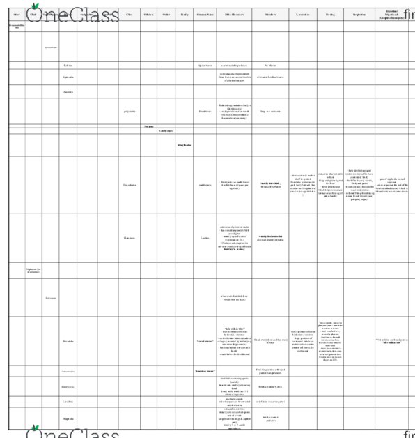 BLG 316 Lecture 30: Zoology Summary Chart thumbnail