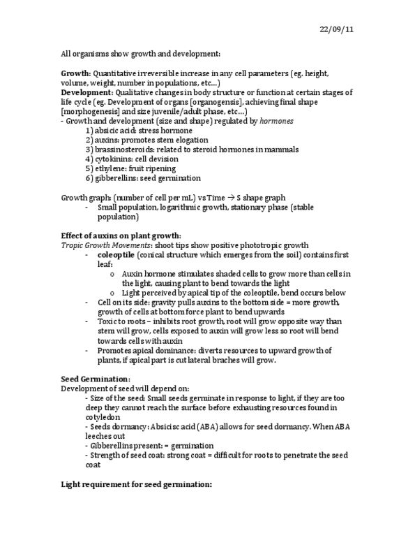 BIOL 111 Lecture Notes - Gametophyte, Epicotyl, Gamete thumbnail