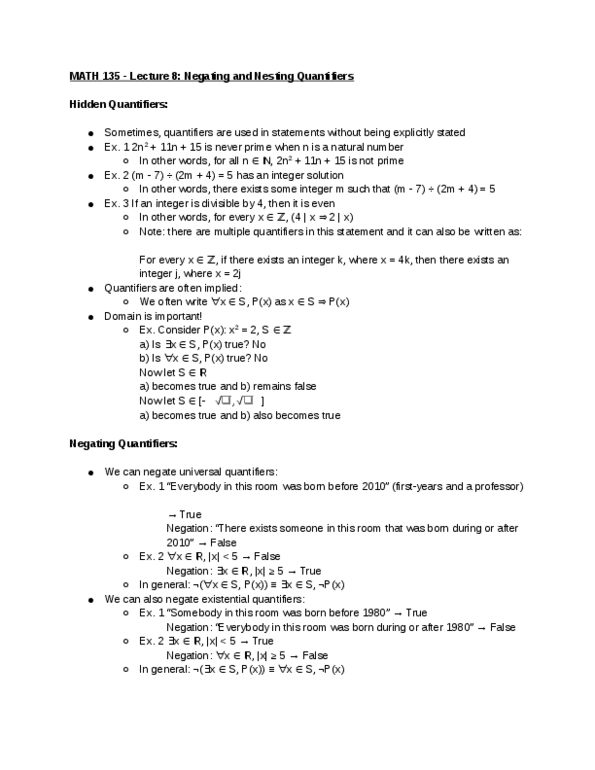 MATH135 Lecture Notes - Lecture 8: Natural Number, Elche thumbnail