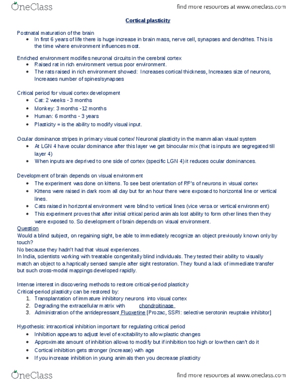 NEURO210 Lecture 1: Cortical plasticity thumbnail