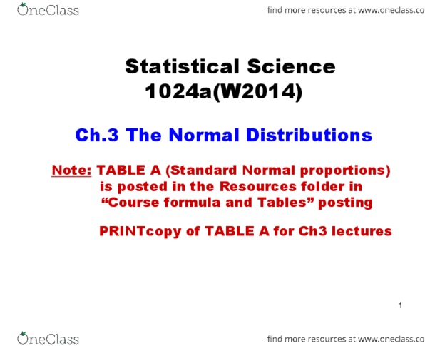 Statistical Sciences 1024A/B Lecture Notes - Lecture 3: Medes, Standard Score, Histogram thumbnail