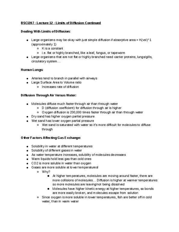 BSCI 207 Lecture Notes - Lecture 12: Canada Goose, Countercurrent Exchange, Heat Transfer thumbnail