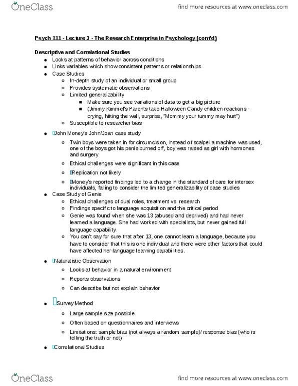 PSYCH 111 Lecture Notes - Lecture 3: Milgram Experiment, Response Bias thumbnail