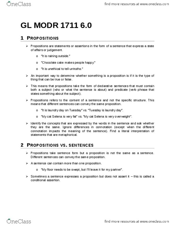 MODR 1711 Lecture Notes - Lecture 3: Chocolate Cake, Dependent Clause thumbnail