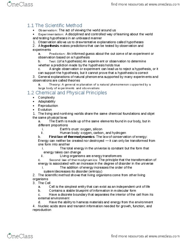 BIOL2000 Lecture Notes - Lecture 1: Genetic Variation, Heredity, Eukaryote thumbnail