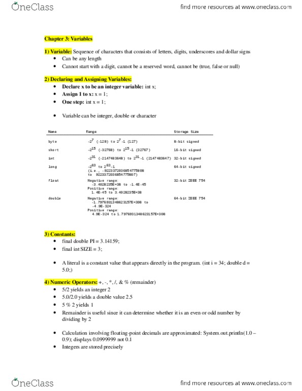 ITM 200 Lecture Notes - Lecture 3: Increment And Decrement Operators, Concatenation, Asteroid Family thumbnail