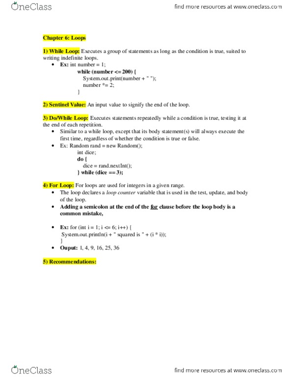 ITM 200 Lecture Notes - Lecture 6: Semicolon, For Loop thumbnail