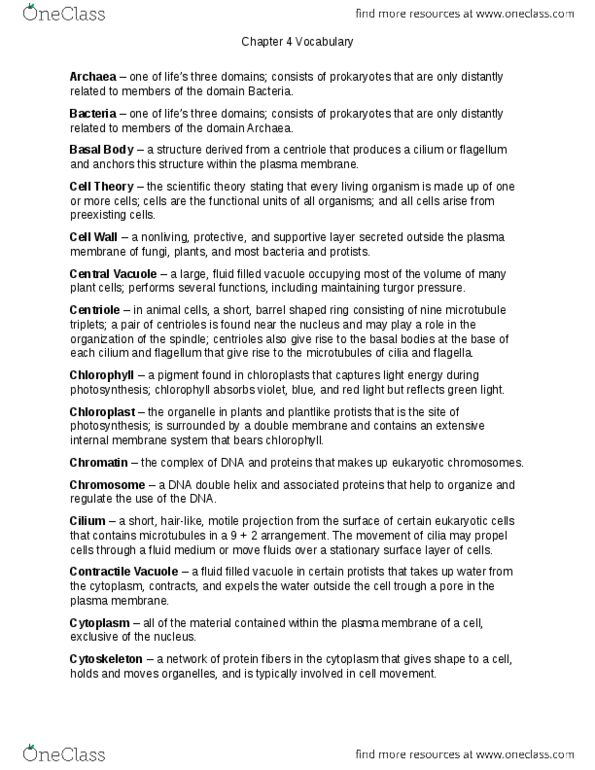 BIOL 1005 Chapter Notes - Chapter 4: Phospholipid, Cytosol, Adenine thumbnail