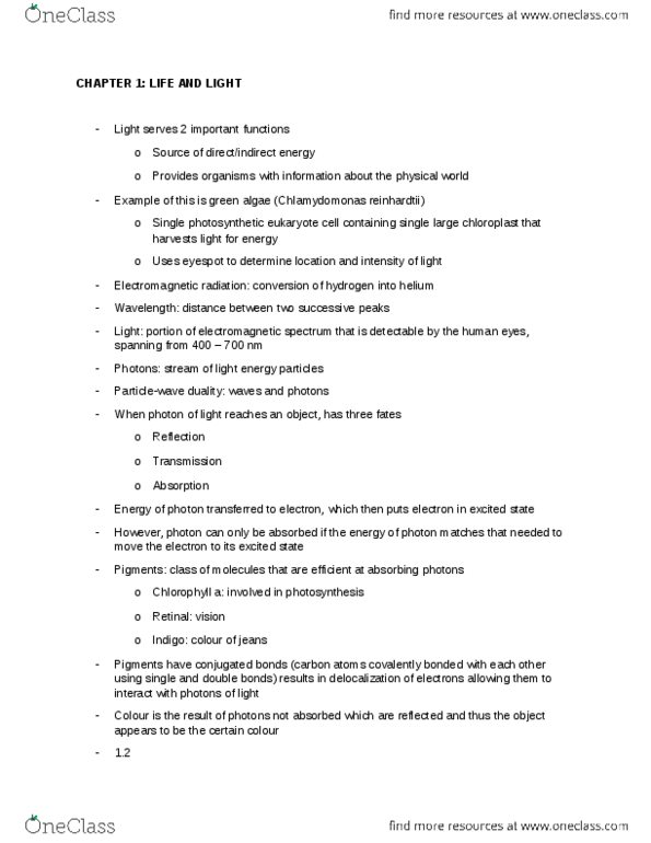 BIOL 1000 Chapter Notes - Chapter 1-2: Microfilament, Cell Membrane, Reactive Oxygen Species thumbnail