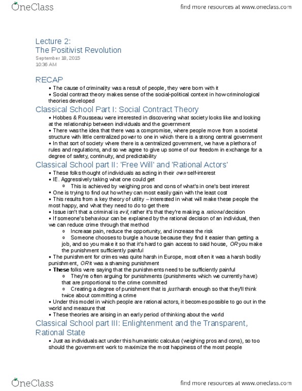 SOC205H5 Lecture Notes - Lecture 2: Atavism, Social Darwinism, Psychoanalysis thumbnail