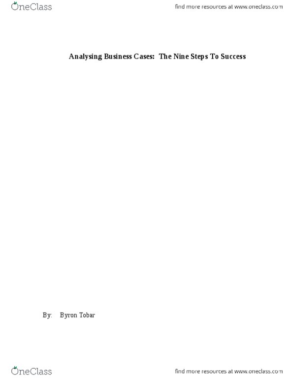 BUS 100 Lecture 2: Notes on Using Business Cases- Graduating Students thumbnail