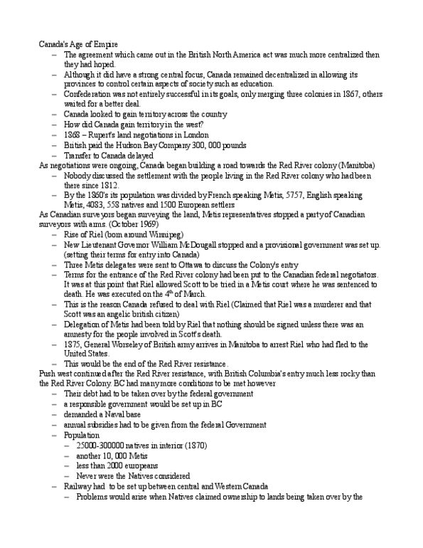 HIST 203 Lecture Notes - Lecture 2: Butte, Frog Lake Massacre, North-West Rebellion thumbnail