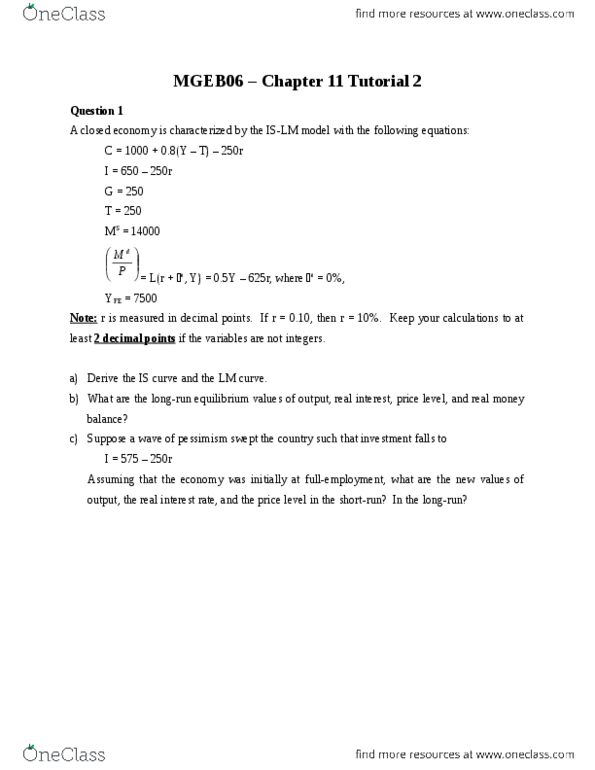 MGEB06H3 Lecture Notes - Lecture 1: Real Interest Rate thumbnail