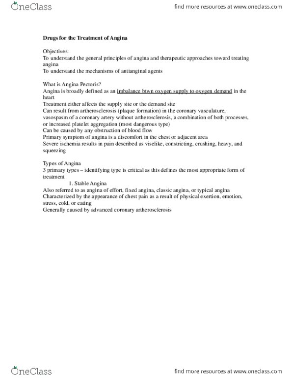 Pharmacology 3620 Lecture Notes - Lecture 1: Baroreceptor, Vasoconstriction, Sublingual Administration thumbnail