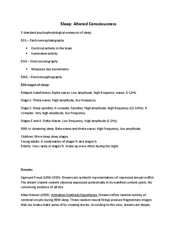 PSYC 101 Lecture Notes - Palatine Uvula, Narcolepsy, Brain Damage thumbnail