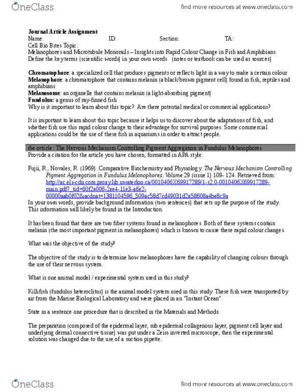 BIOL130 Lecture Notes - Lecture 1: Model Organism, Pipette, Cytoskeleton thumbnail