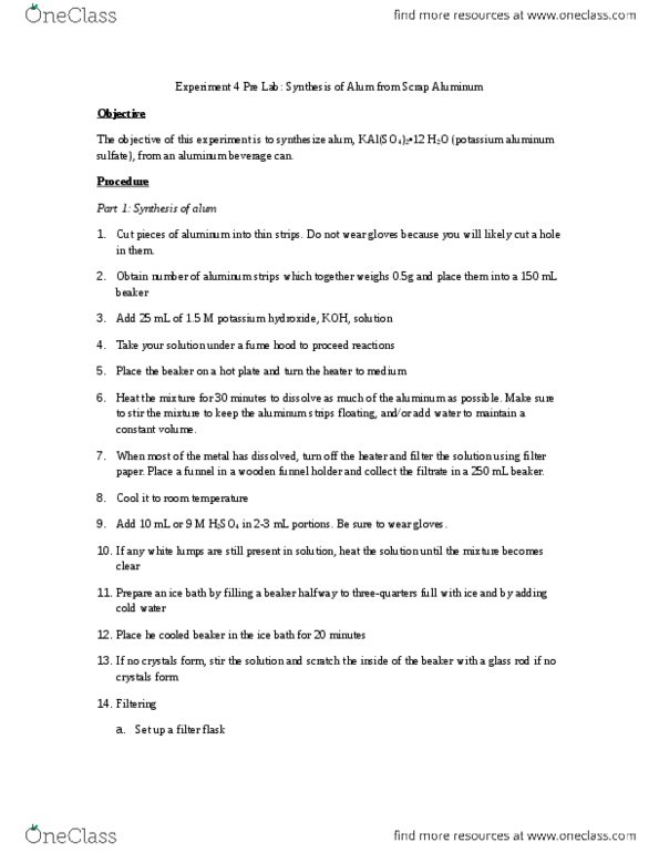 CHEM 1111 Lecture Notes - Lecture 4: Tare Weight, Bunsen Burner, Inta thumbnail