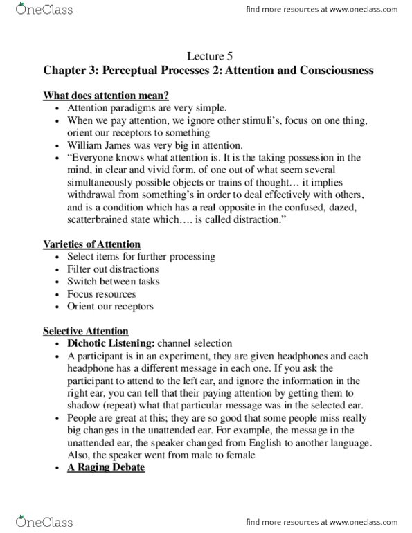 PSYO 2130 Lecture Notes - Lecture 5: Binding Problem, Simple Features, Visual Search thumbnail