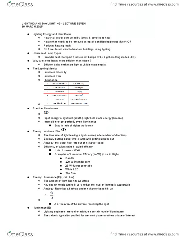 ENVE 4105 Lecture 7: 07 - Lighting and Daylighting - 10 March 2015 thumbnail