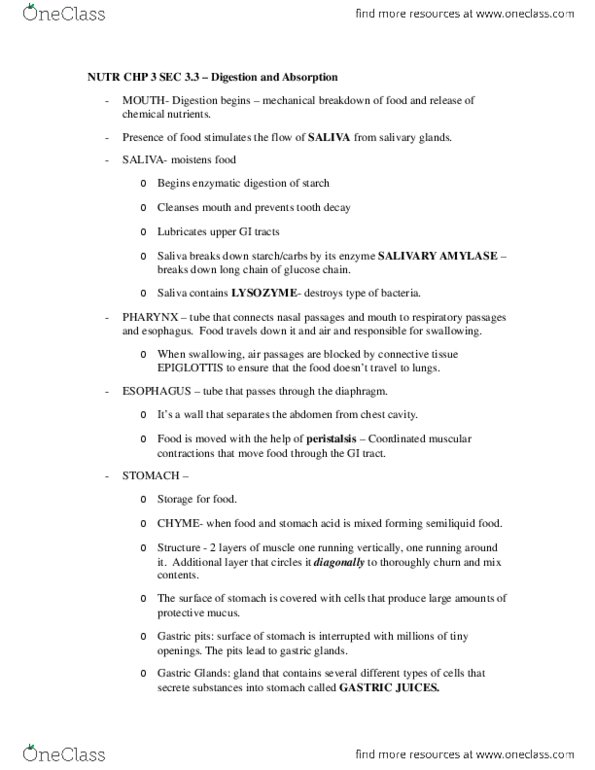 NUTR100 Chapter Notes - Chapter 3: Gallbladder, Jejunum, Duodenum thumbnail