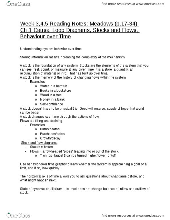 HLST 2060 Chapter Notes - Chapter 1: Dynamic Equilibrium thumbnail