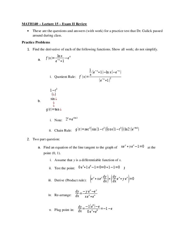 MATH 140 Lecture Notes - Lecture 15: Paper Cup, Airco Dh.2, Quotient Rule thumbnail
