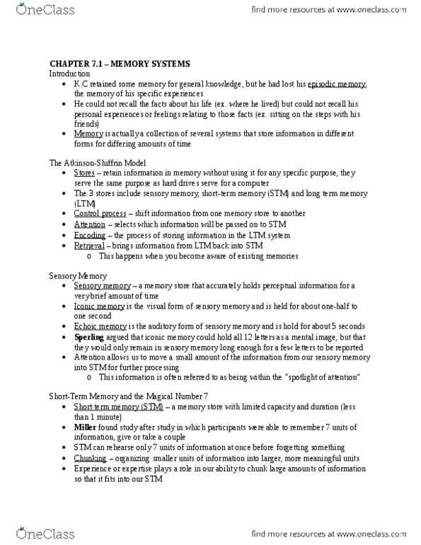 PSY100H1 Chapter Notes - Chapter 7: Hermann Ebbinghaus, Sketchpad, Dental Surgery thumbnail