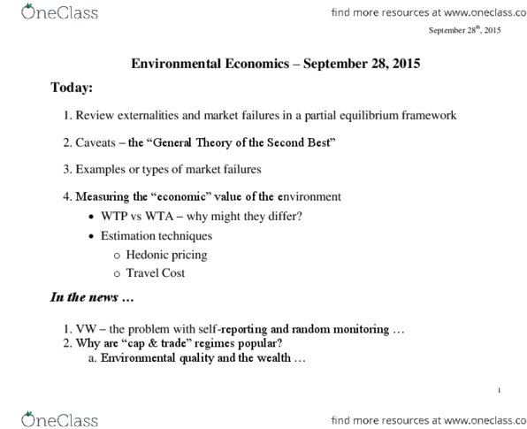 ECON 381 Lecture Notes - Lecture 3: Pareto Efficiency, Environmental Quality, Environmental Degradation thumbnail