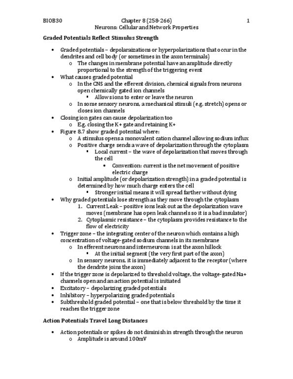 BIOB34H3 Chapter Notes -Voltage-Gated Potassium Channel, Threshold Voltage, Tandem Pore Domain Potassium Channel thumbnail