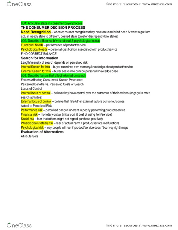 BUAD 307 Chapter Notes - Chapter 6: Elaboration Likelihood Model, Conversion Marketing, Decision Rule thumbnail