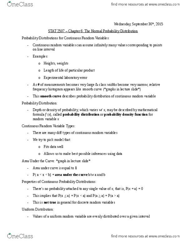 STAT 2507 Lecture Notes - Lecture 8: Round-Off Error, Preboot Execution Environment, Compact Car thumbnail