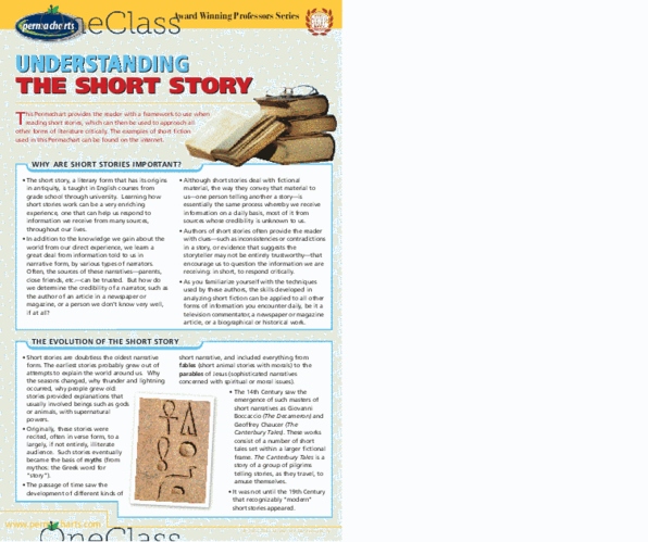 Understanding The Short Story Reference Guides OneClass