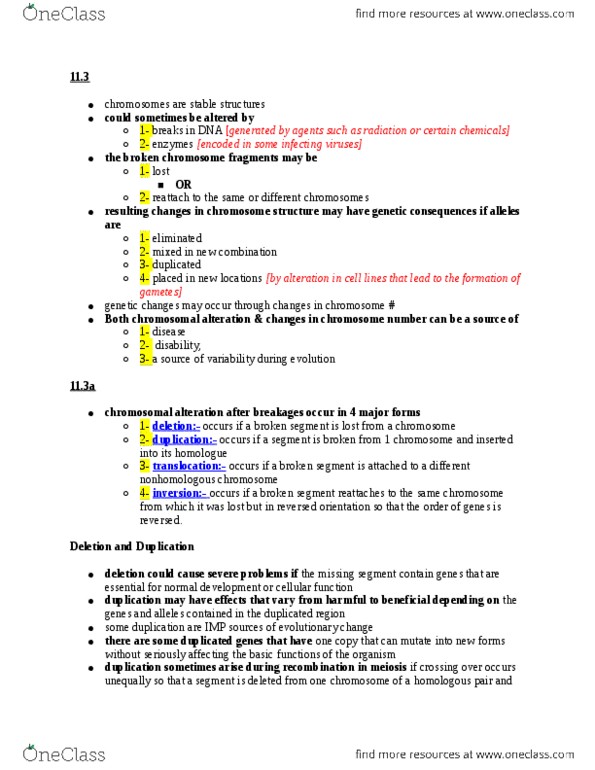 BIO 1130 Chapter Notes - Chapter 11: Congenital Heart Defect, Intellectual Disability, Barr Body thumbnail