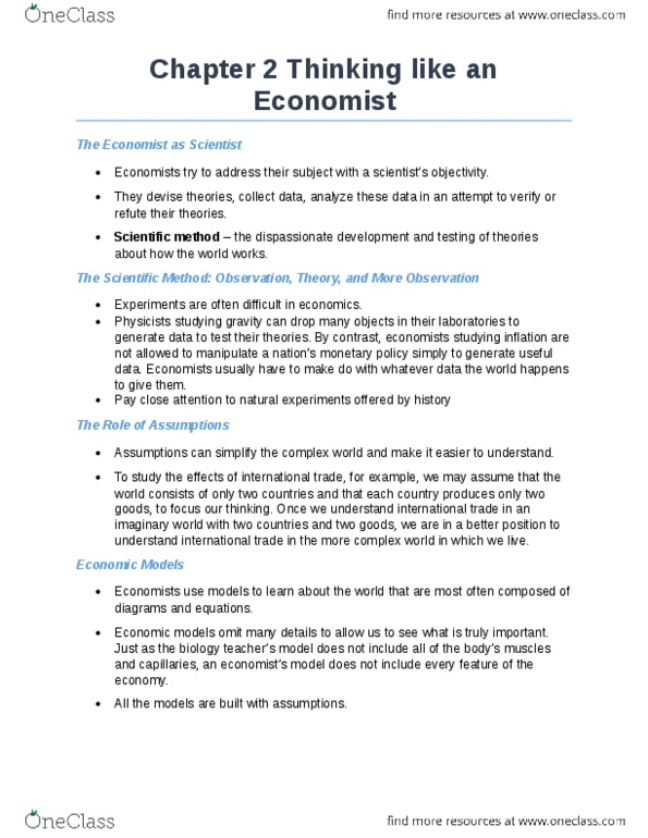 ECN 104 Chapter Notes - Chapter 2: Environment And Climate Change Canada, Department Of Finance Canada, Capital Accumulation thumbnail