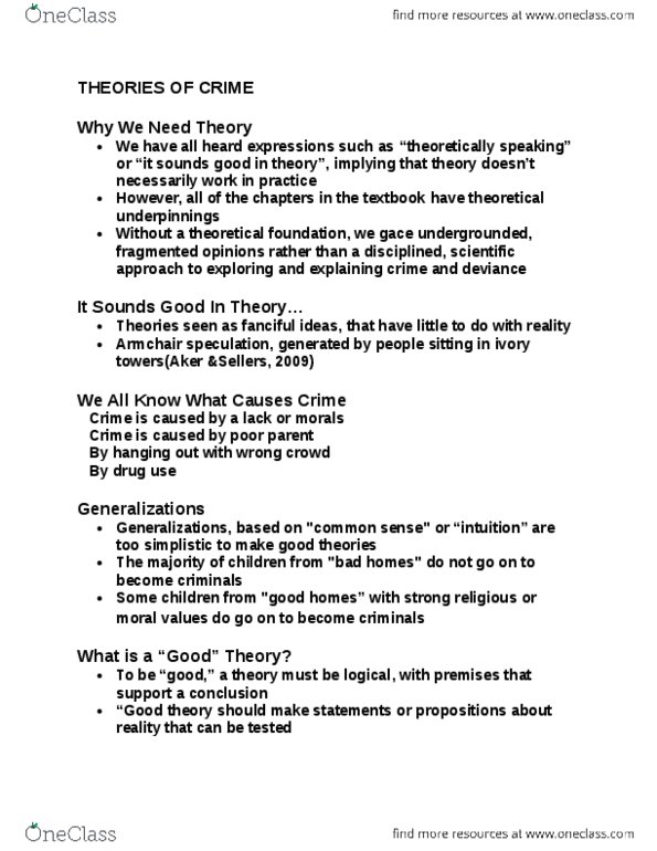 CRIM 101 Lecture Notes - Lecture 4: Gary Becker, Chromosome, Jeremy Bentham thumbnail