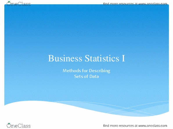 STAT 2606 Lecture Notes - Lecture 5: Pie Chart, Interquartile Range, Statistical Process Control thumbnail