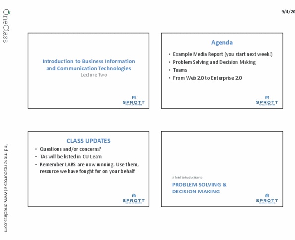 BUSI 1402 Lecture Notes - Lecture 1: Web 2.0, Decision-Making, Social Web thumbnail