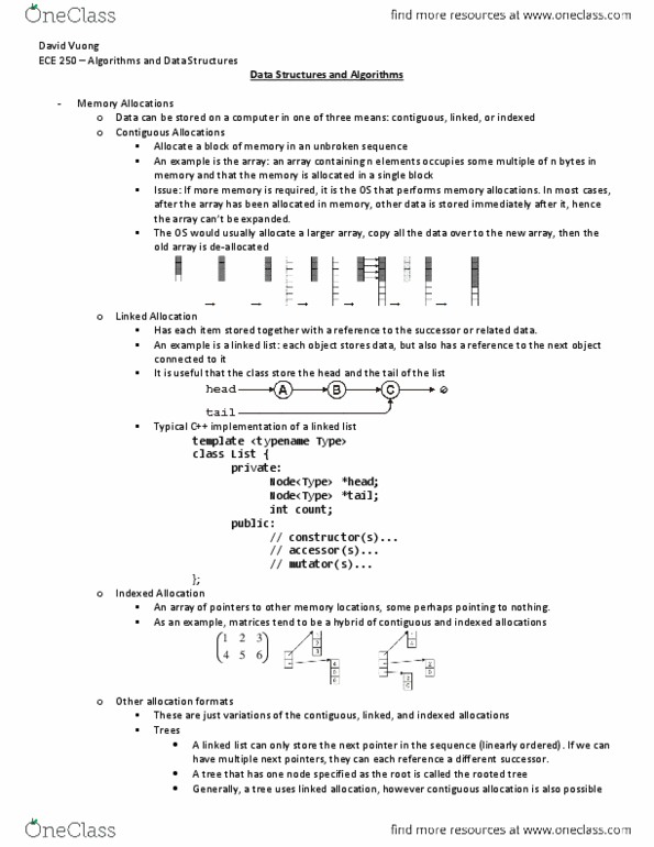 ECE250 Lecture Notes - Lecture 5: Linked List thumbnail